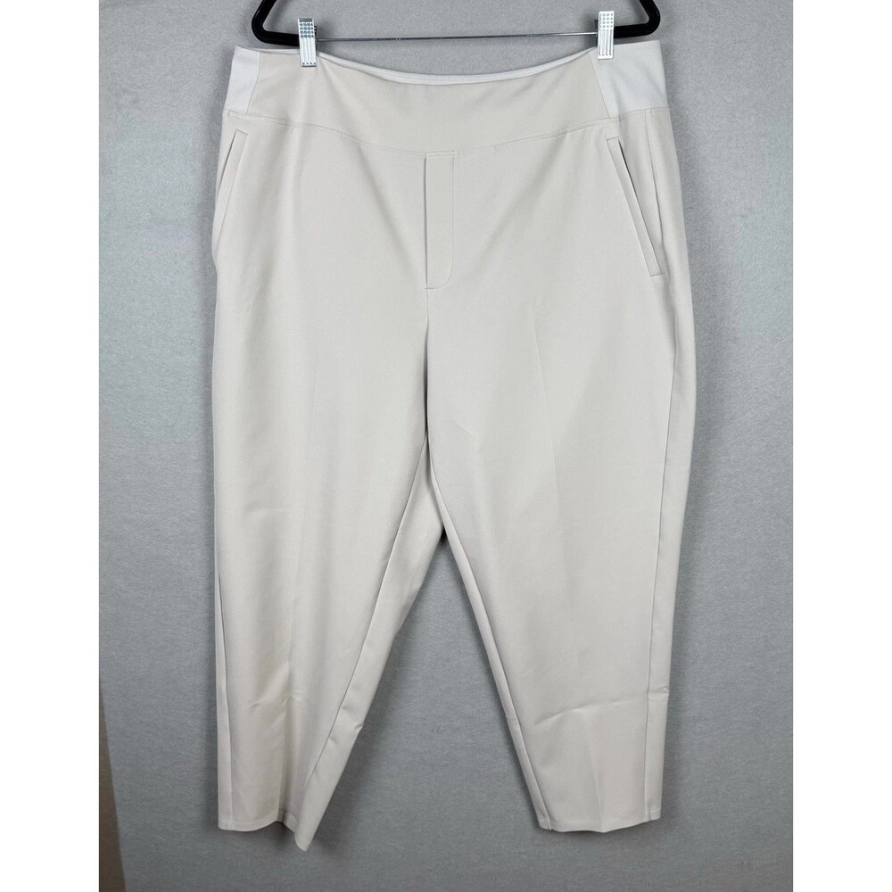 Athleta Endless Ankle Pants Womens 18 Beige Tapered Travel Trousers